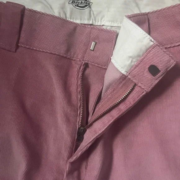 Dickies Pink Corduroy Wide Leg Pants pockets high waist pockets NWOT - Picture 7 of 9